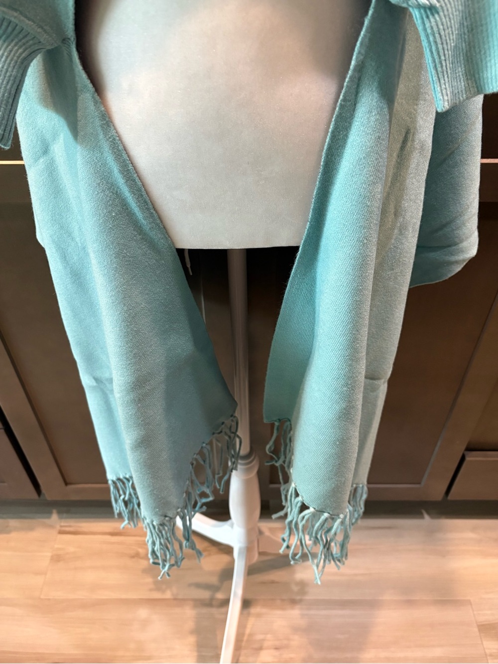 Unique Blue Embroidered Shrug Shawl Cardigan Wrap - Picture 5 of 11